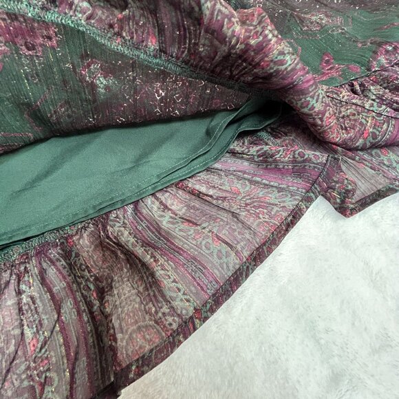 Frye & Co. Boho Chic Paisley Long-Sleeve Mini Dress Small Natural Combo New - Picture 7 of 8